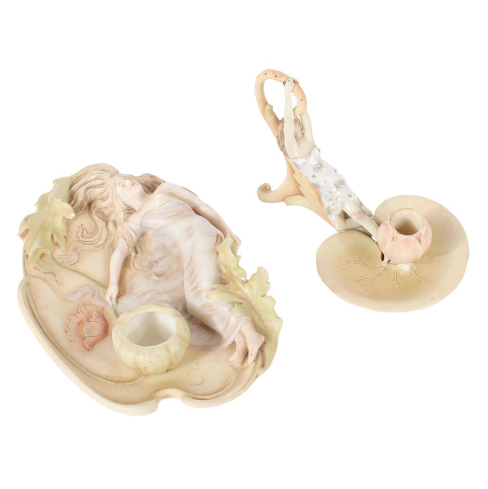 TWO ROYAL DUX ART NOUVEAU FIGURAL