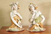 TWO ROYAL DUX FIGURES. Busts o
