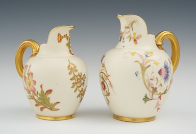 Two Royal Worcester Flatback Jugs