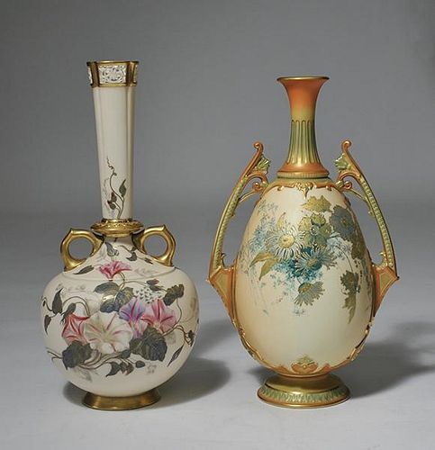 TWO ROYAL WORCESTER PORCELAIN