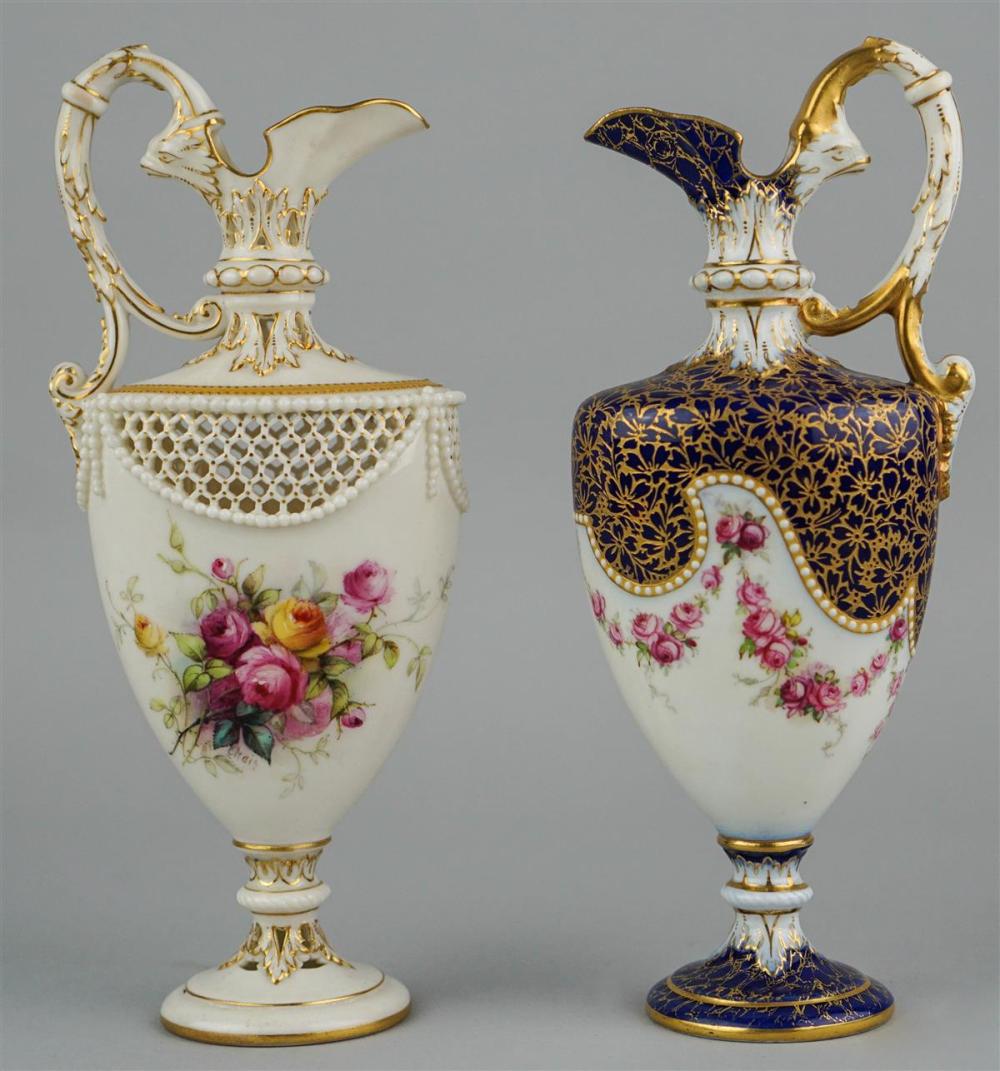 TWO ROYAL WORCESTER SIGNED FLORAL