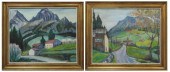 TWO RURAL LANDSCAPES, OILS ON