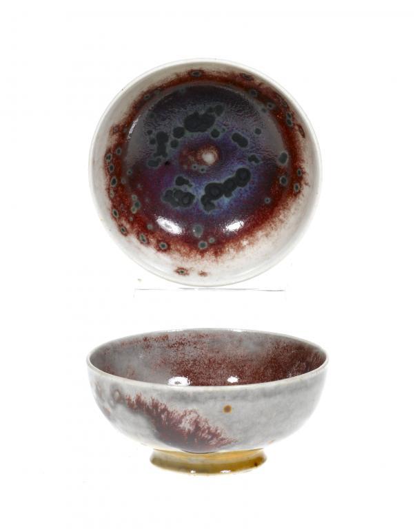 TWO RUSKIN HIGH FIRED PIN BOWLS one