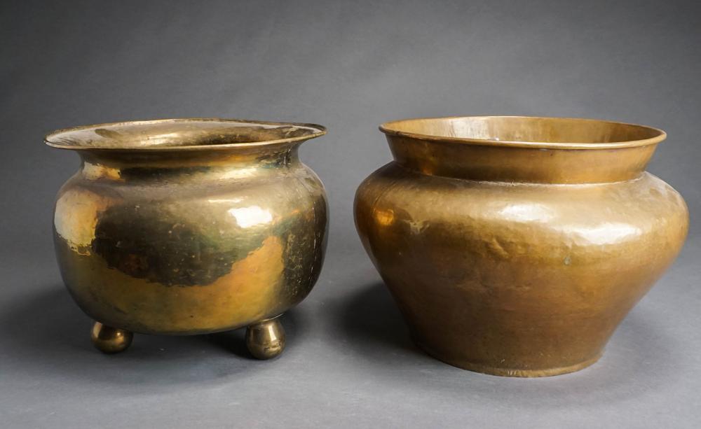 TWO RUSSIAN BRASS JARDINIèRES, H: