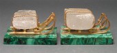 Two Russian gilt metal sleds w