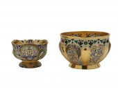 TWO RUSSIAN GILT SILVER, ENAME