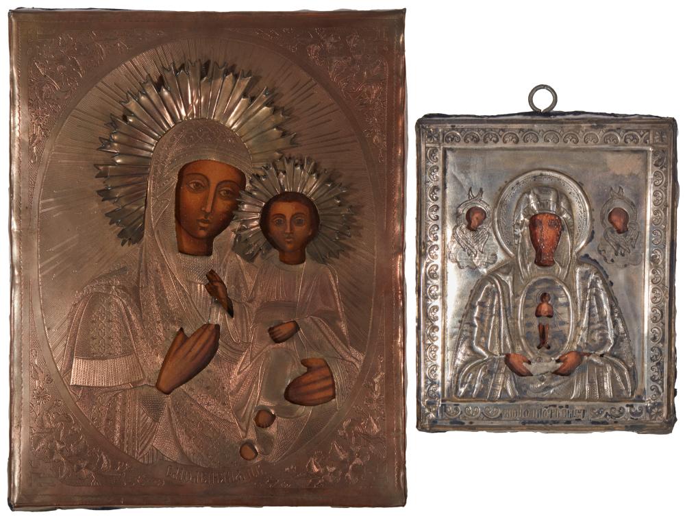 TWO RUSSIAN ICONS DEPICTING THE