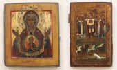 TWO RUSSIAN ICONS, HAND PAINTE