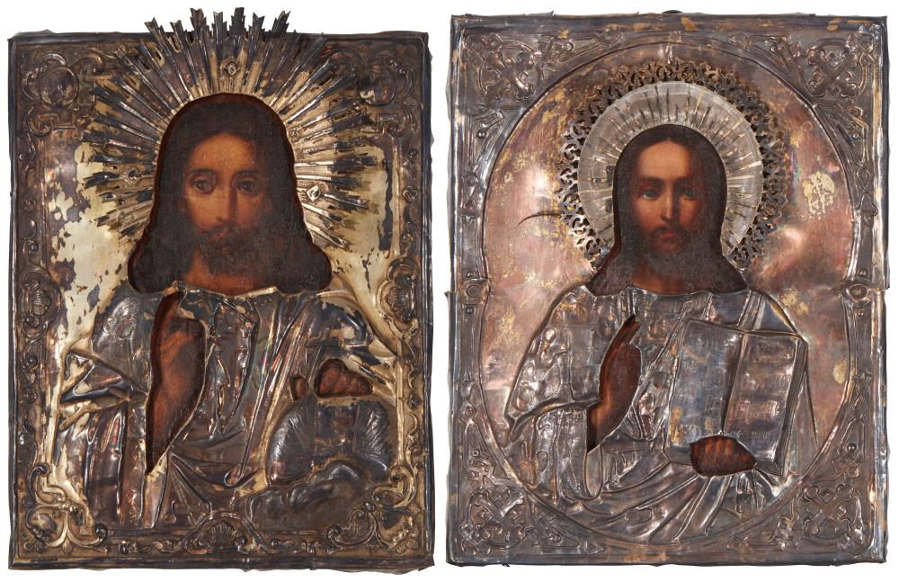 TWO RUSSIAN ICONS OF CHRISTTwo
