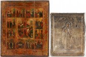 TWO RUSSIAN ICONS,12 FEASTS &