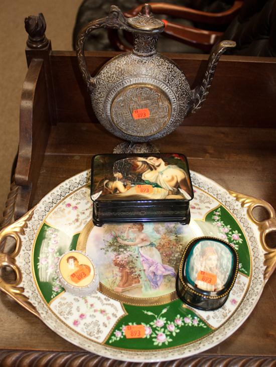 Two Russian lacquered vanity