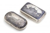 Two Russian Niello Silver Ciga