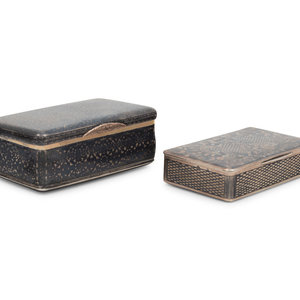 Two Russian Niello Silver Snuff