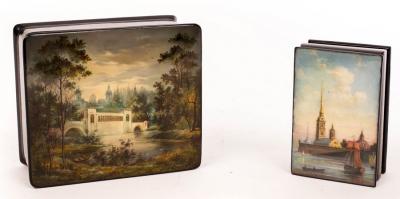 Two Russian Palekh boxes, the