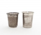 * Two Russian Silver Beakers e