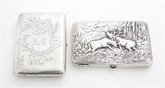 Two Russian Silver Cigarette