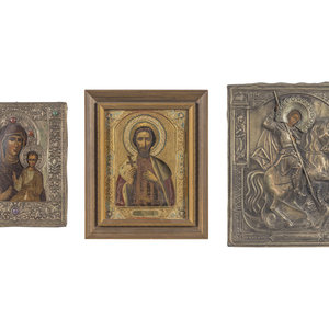 Two Russian Silver Oklad Icons