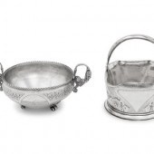 Two Russian Silver Sugar Dishe