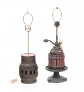 TWO RUSTIC TABLE LAMPS. Twenti