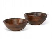 TWO RUSTIC TURNED TREEN BOWLST