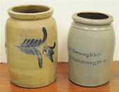 Two salt-glazed stoneware croc