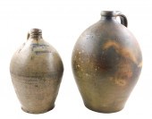 TWO SALT GLAZED STONEWARE JUGS
