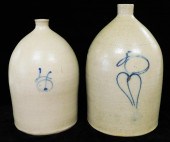 TWO SALT GLAZED STONEWARE JUGS