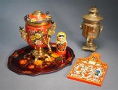 TWO SAMOVARS, TWO TRAYS AND A