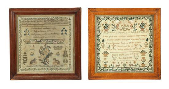 TWO SAMPLERS.  Probably English 