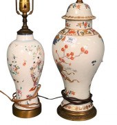 TWO SAMSON PORCELAIN VASESTwo