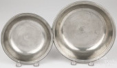 TWO SAMUEL DANFORTH PEWTER BAS