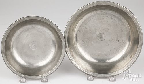 TWO SAMUEL DANFORTH PEWTER