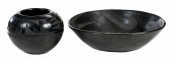 TWO SAN ILDEFONSO BLACKWARE PI