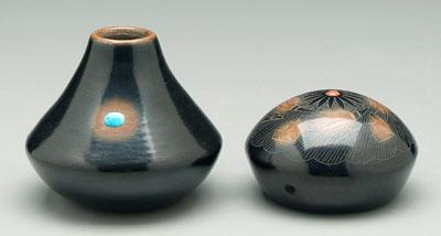 Two San Ildefonso pots: one
