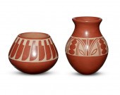 TWO SAN ILDEFONSO PUEBLO POTTE