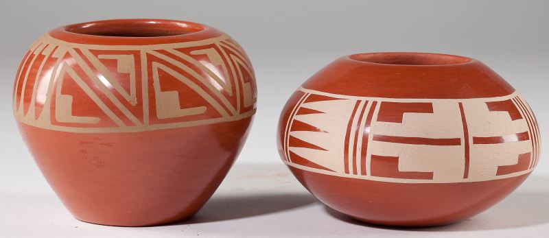 Two San Ildefonso Pueblo Redware