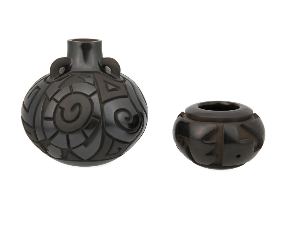 TWO SANTA CLARA POTTERY