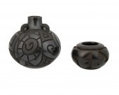 TWO SANTA CLARA POTTERY VESSEL
