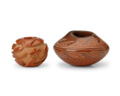 TWO SANTA CLARA PUEBLO POTTERY
