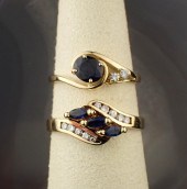 TWO SAPPHIRE, DIAMOND AND FOUR