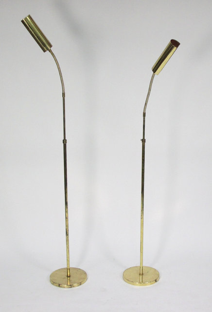 Two Sarach brass reading lamps with
