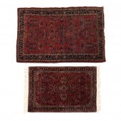 TWO SAROUK AREA RUGS The first