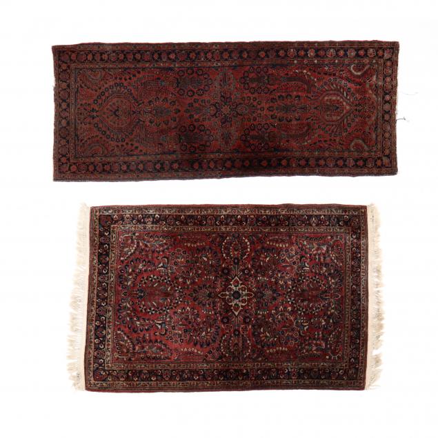 TWO SAROUK AREA RUGS The first wine