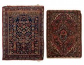 TWO SAROUK MATS: 2’1” X 2’7 AN