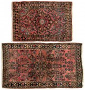 Two Sarouk mats: one 2 ft. 3 i