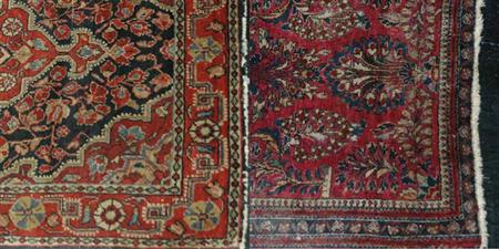 Two Sarouk Mats 	 