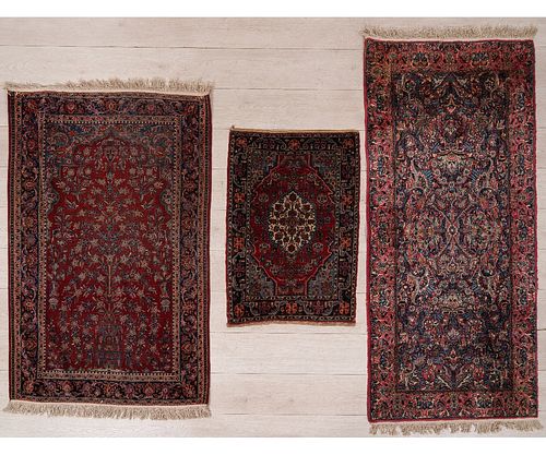 TWO SAROUK MATSTwo Sarouk mats