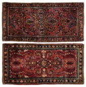 Two Sarouk rugs: one with cent