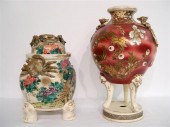 Two Satsuma earthenware censer