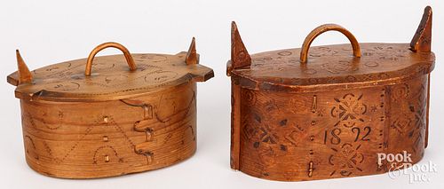 TWO SCANDINAVIAN BENTWOOD TINE